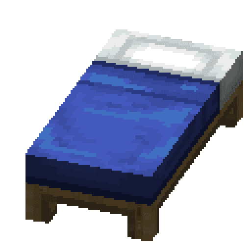 Minecraft Blue Bed PNG