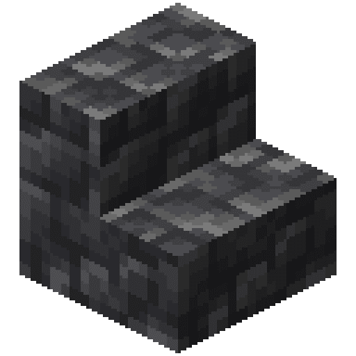 Minecraft Cobbled Deepslate Stairs PNG