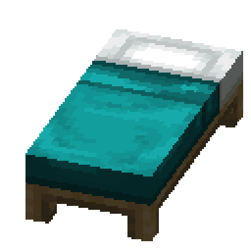 Minecraft Cyan Bed PNG