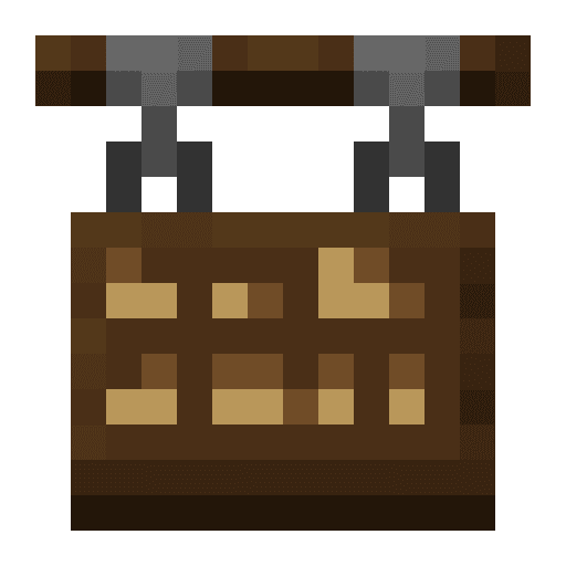 Minecraft Dark Oak Hanging Sign PNG