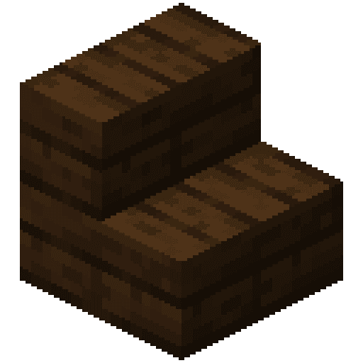 Minecraft Dark Oak Stairs PNG