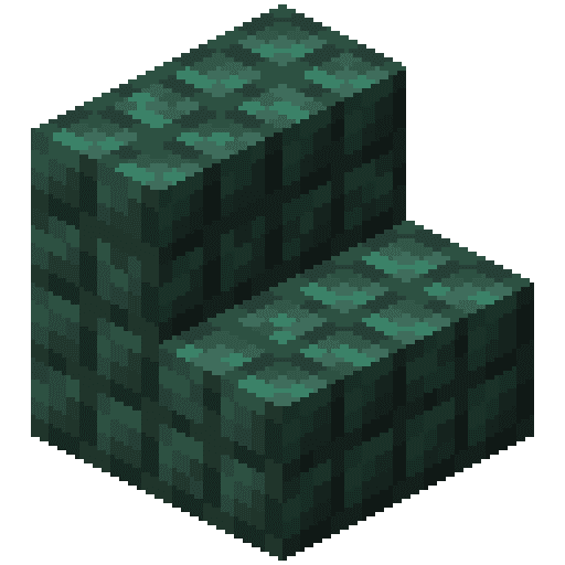 Minecraft Dark Prismarine Stairs PNG