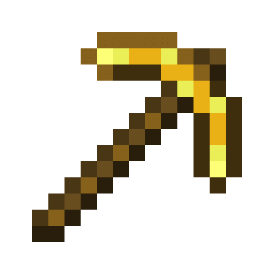 Minecraft Golden Pickaxe PNG