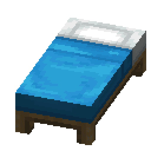 Minecraft Light Blue Bed PNG