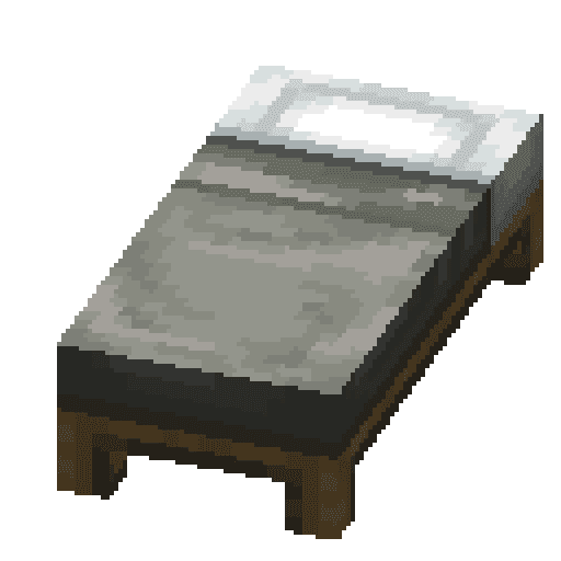 Minecraft Light Gray Bed PNG
