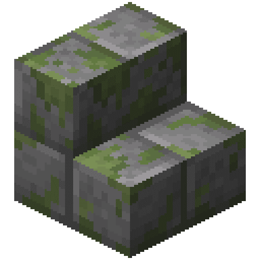 Minecraft Mossy Stone Brick Stairs PNG