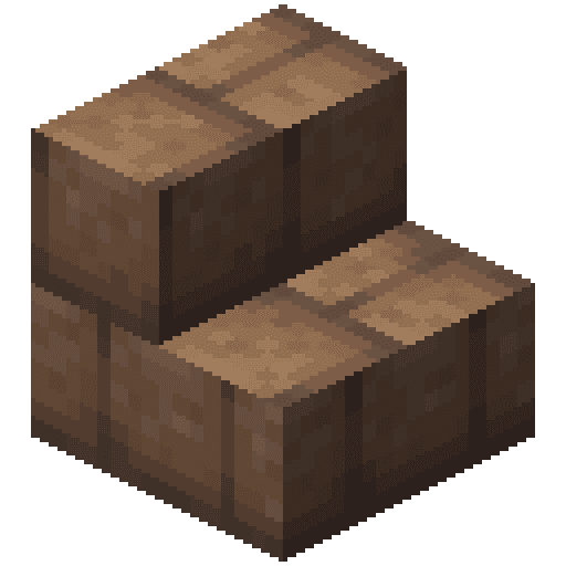 Minecraft Mud Brick Stairs PNG