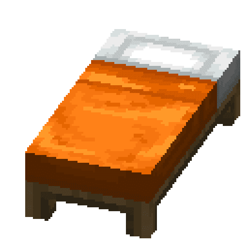 Minecraft Orange Bed PNG