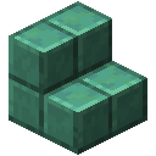 Minecraft Oxidized Cut Copper Stairs PNG
