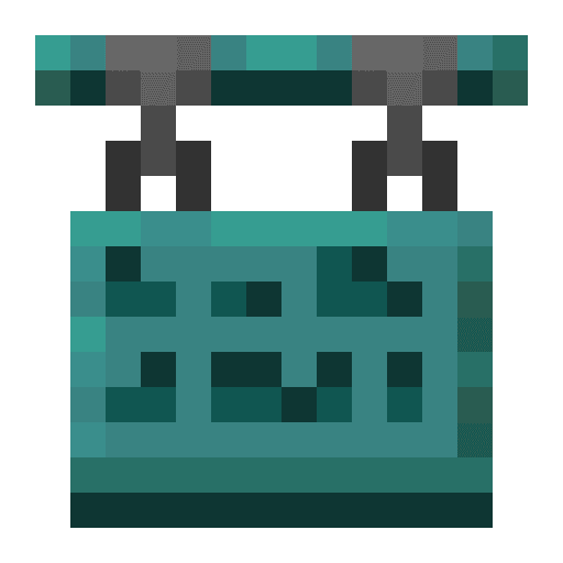 Minecraft Warped Hanging Sign PNG