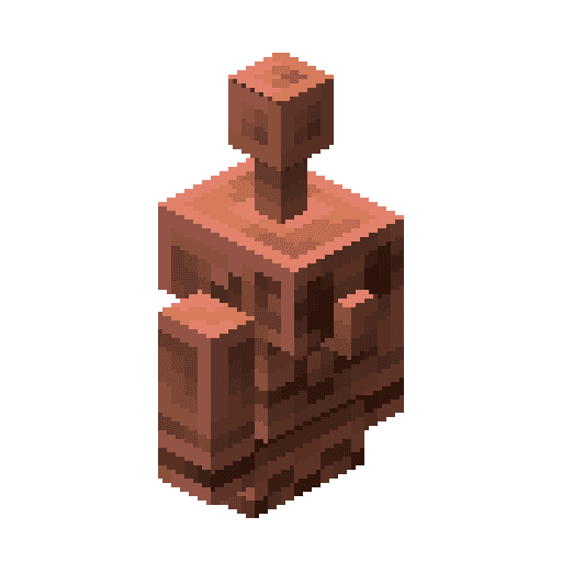 Minecraft Waxed Copper Golem Statue PNG