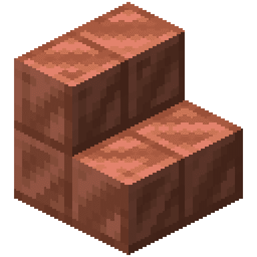 Minecraft Waxed Cut Copper Stairs PNG