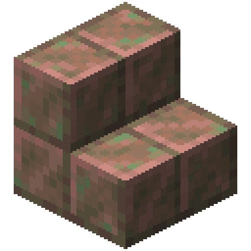 Minecraft Waxed Exposed Cut Copper Stairs PNG