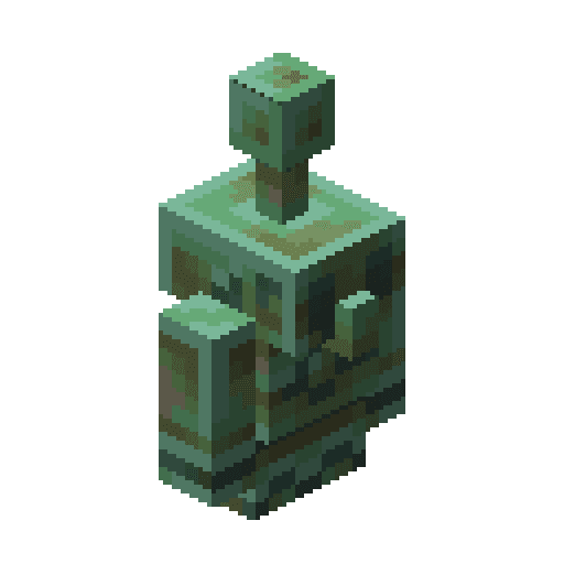 Minecraft Waxed Weathered Copper Golem Statue PNG