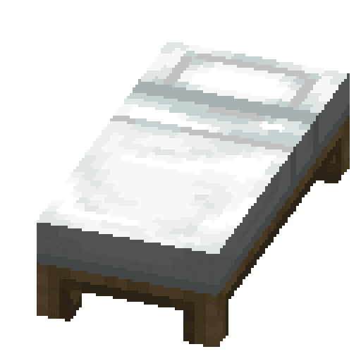 Minecraft White Bed PNG