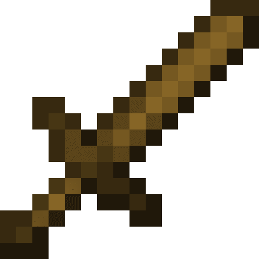 Minecraft Wooden Sword PNG