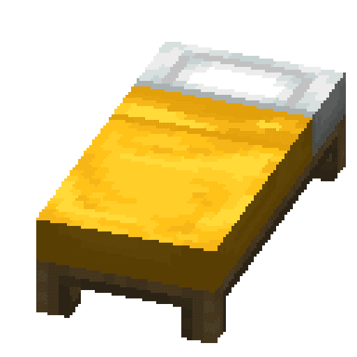 Minecraft Yellow Bed PNG