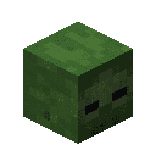 Minecraft Zombie Head PNG