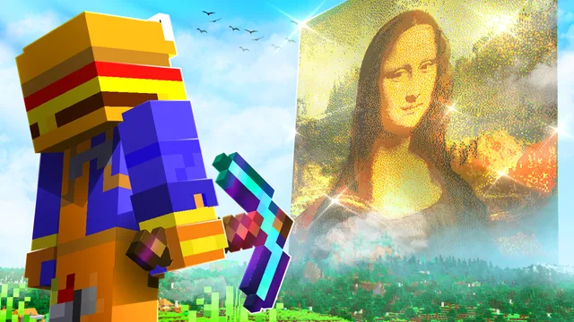 I built the Mona Lisa in Minecraft, Minecraft YouTube thumbnail template